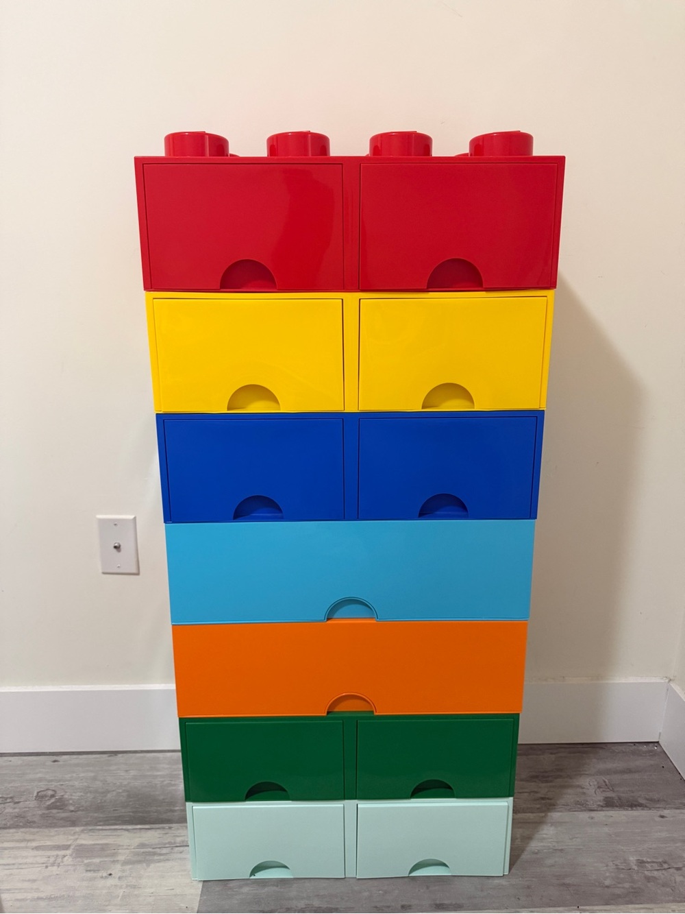 LEGO Colorful Stackable Drawer Organizer - Red Yellow Blue Orange Green